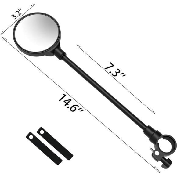 Bike Mirrors for Handlebars Rearview Mirror-Bicycle Mirrors Adjustable Rotatable - Picture 3 of 7